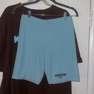 White Fox Ribbed Bike Shorts. Matching Top in separate listing.
